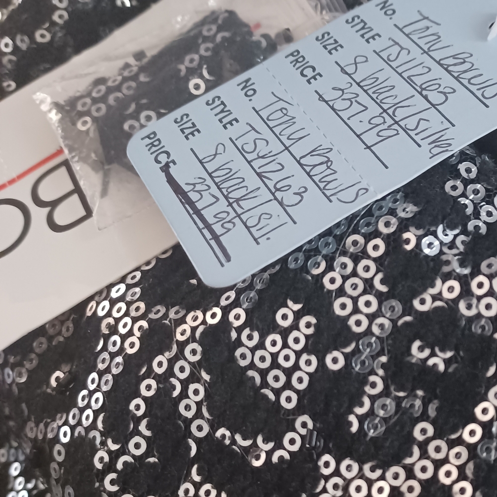 Tony bowls black and silver evening dress size 8